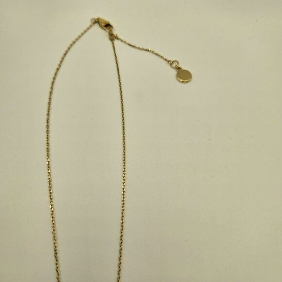 Michael Kors Gold Plated Pavé Logo Charm Necklace MOP - Picture 3 of 4